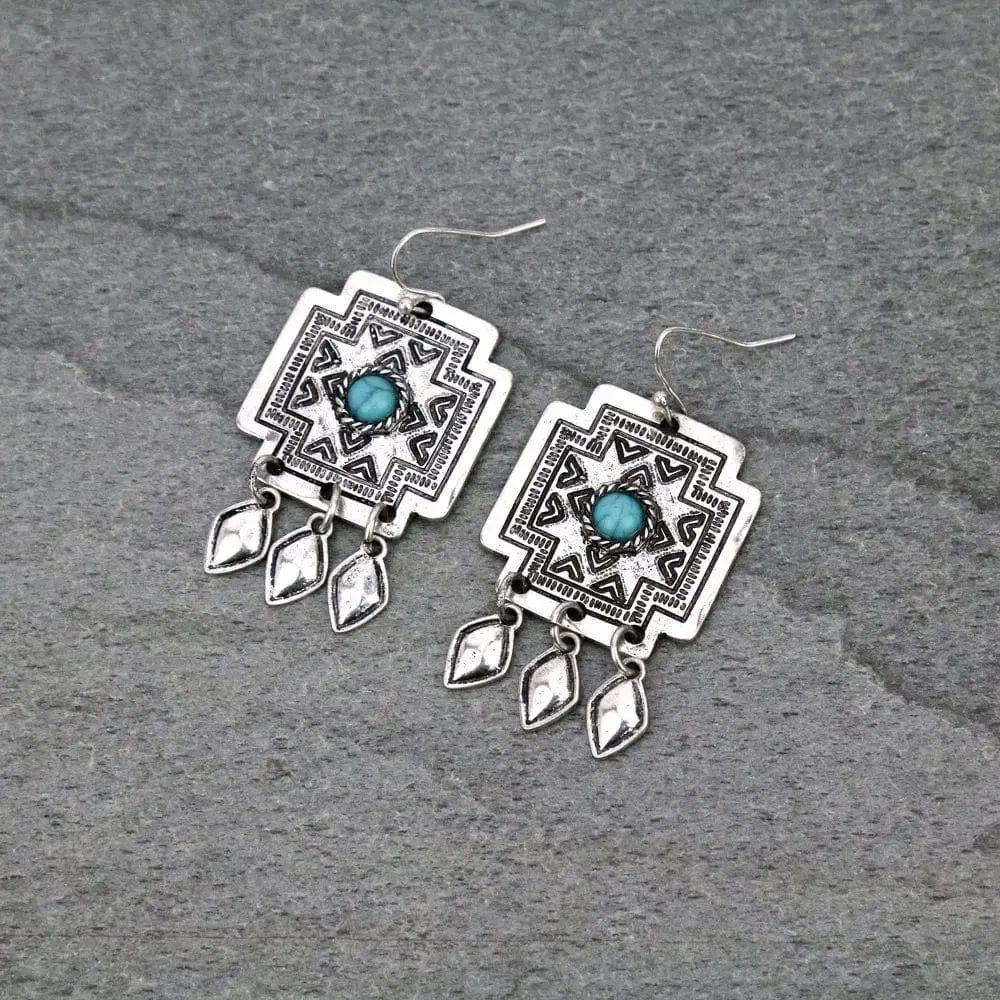 Western aztec earrings