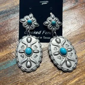 Western concho earrings