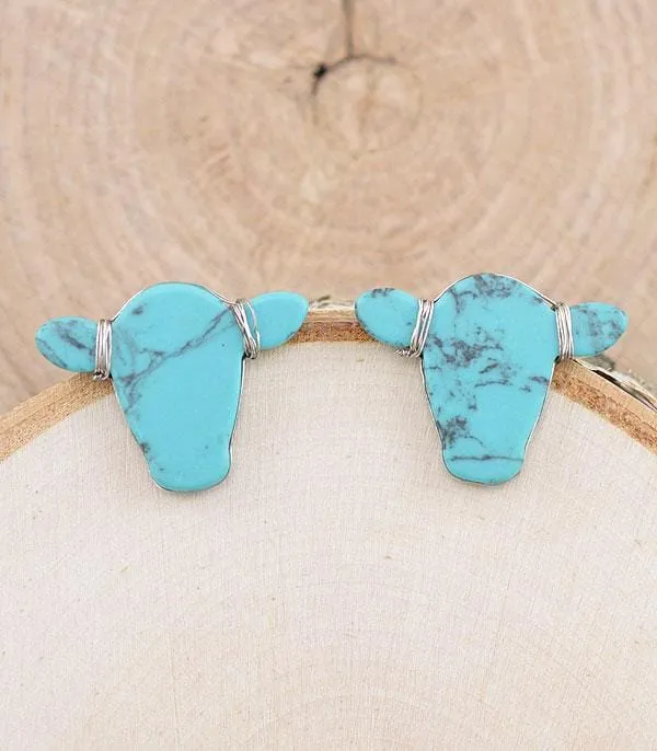 Western cow earrings