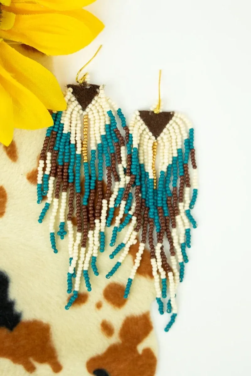 Western cowgirl seed bead earrings