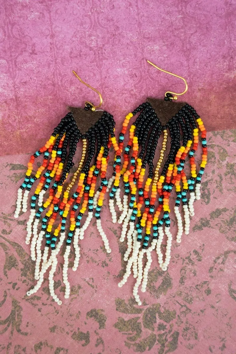 Western cowgirl seed bead earrings