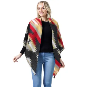 Western Pattern Jacquard Blanket Shawl