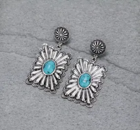 Western silver concho Earrings