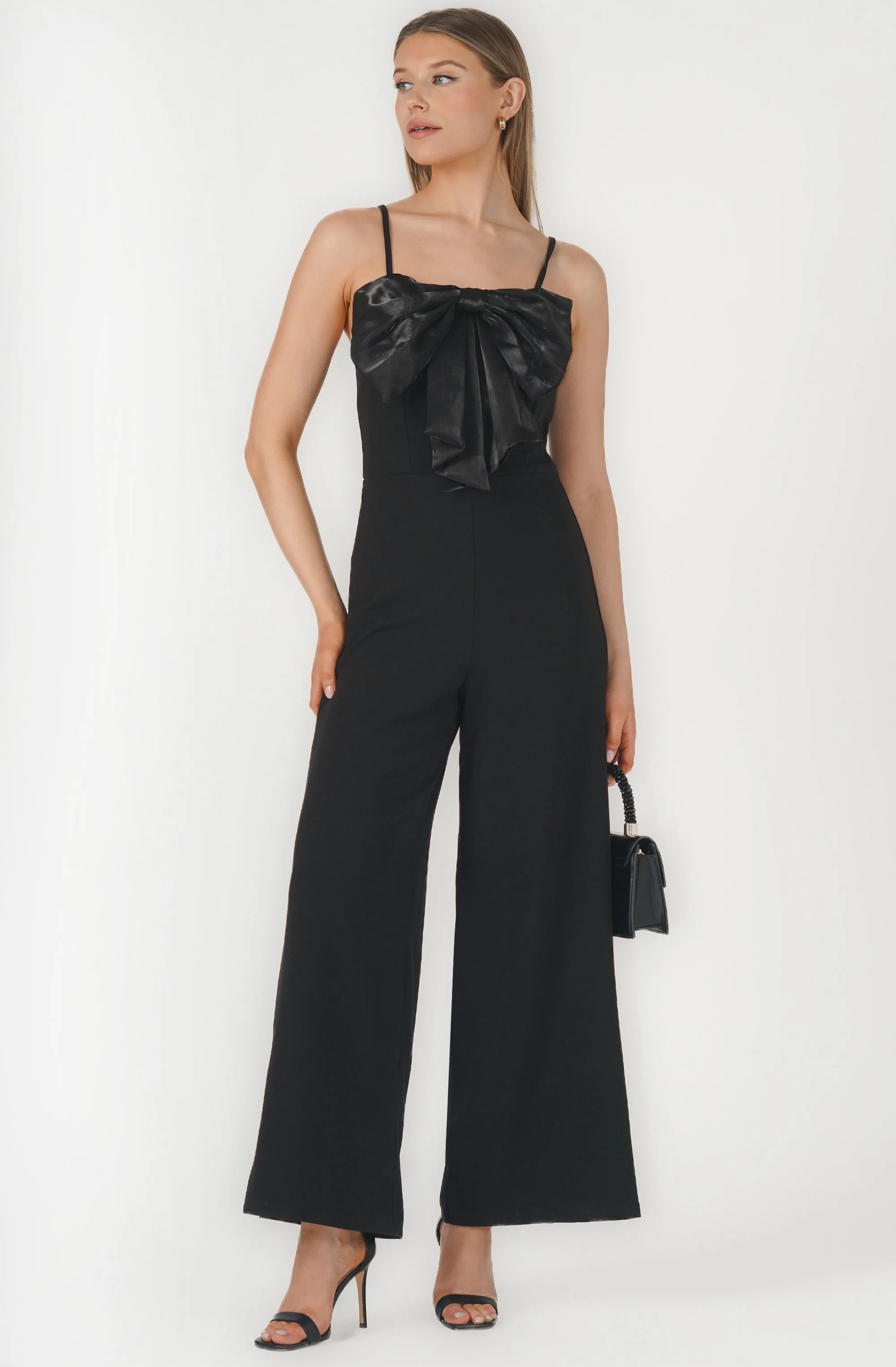 Wide Leg Jumpsuit with Large Bow