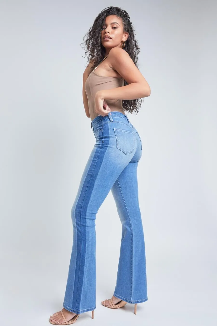 Women's  Flare Jeans With Shadow Side Panel