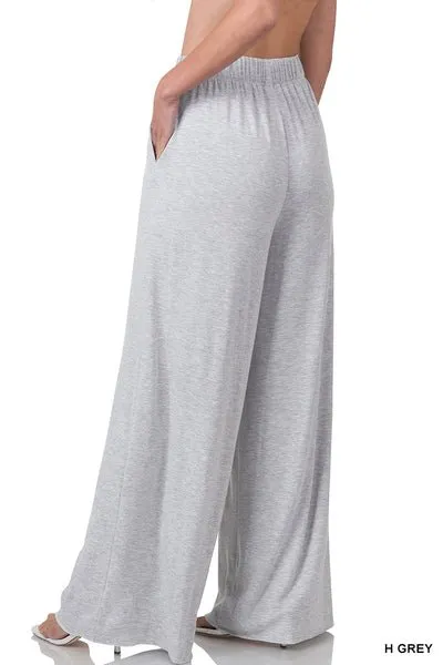 Women's Gray Plus Size Wide Leg Pants